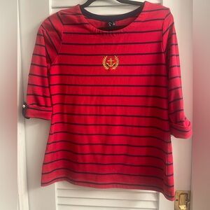 Casey Key Size Small Nautical Themed 3/4 Sleeve Shirt. Great condition.